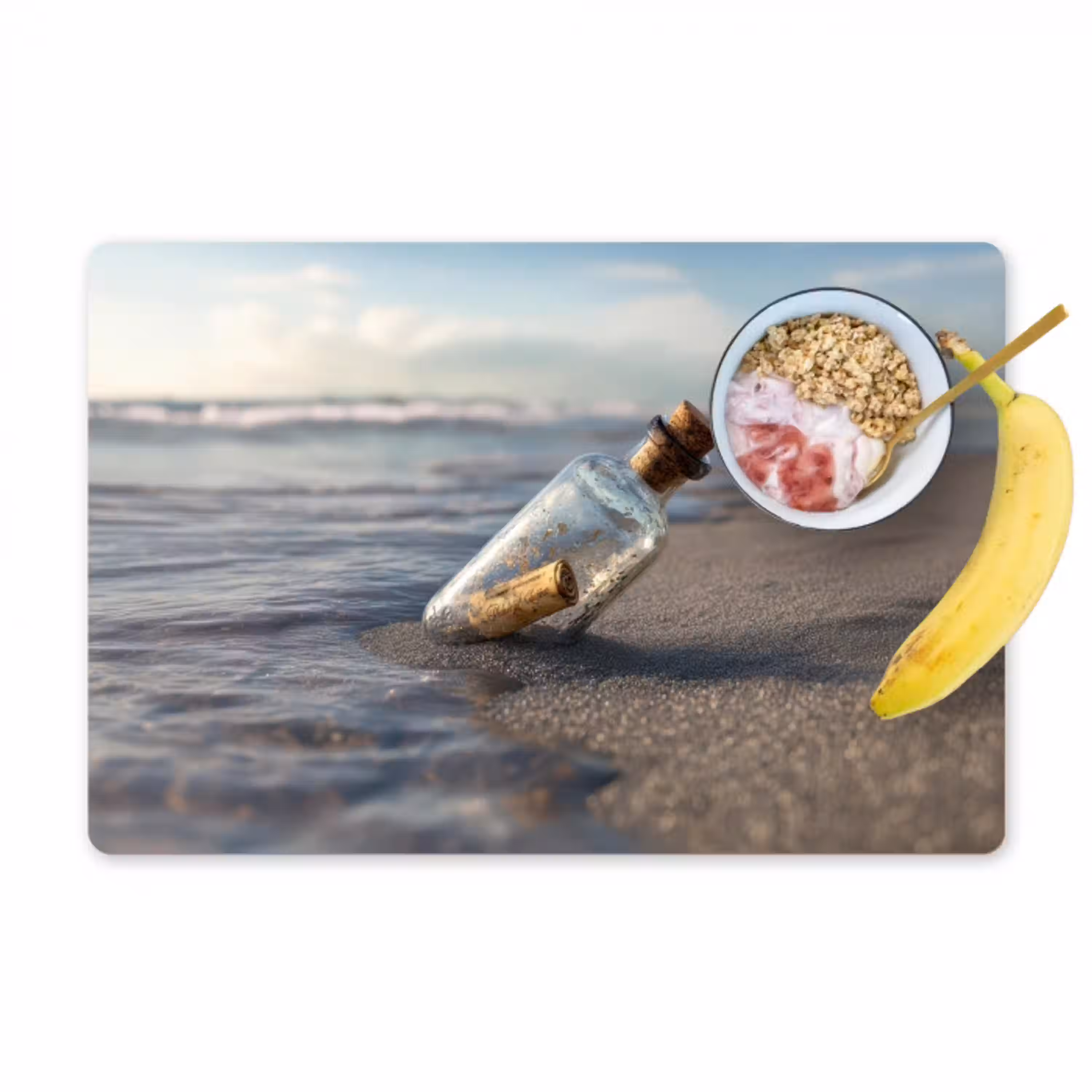 Glazenfles - Post - Zee - Zand Placemat vinyl groot -zzzproduct_Kitchenyeah-website