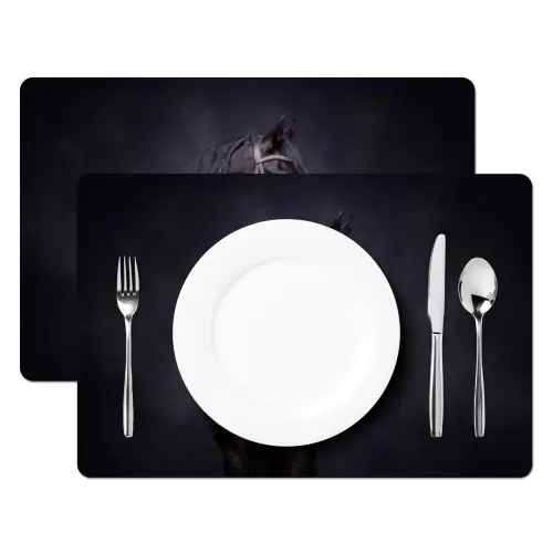 Portret - Paard - Donker Placemat vinyl groot -zzsfeer2_Kitchenyeah-website