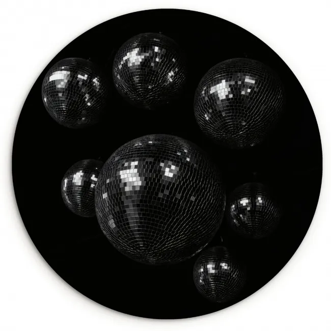 Discoballen - Minimalistisch - Zwart KitchenYeah - Keuken - Wandcirkel Forex klein -3d