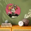 Meisje - Kopje - Bloemen - Roze Wandcirkel Organisch Forex 3mm klein -sfeer2