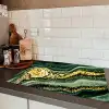 Gouden Storm op Groen Marmer Inductie beschermer vinyl 3mm klein -sfeer3
