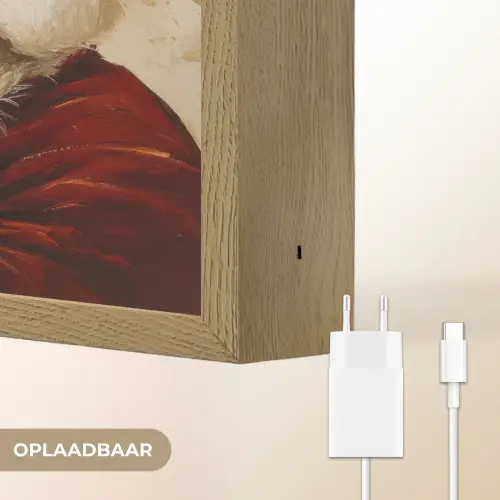 Kerstman - Rendier - Kerst - Christmas Light Box met batterij (Wandlamp) middel -USP_websiteoplaadbaarNL