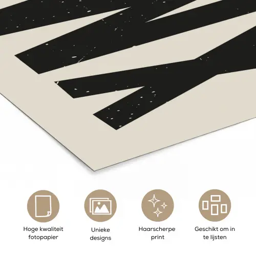 Kerst - Christmas - Japandi - Beige poster papier klein -closeup_NL