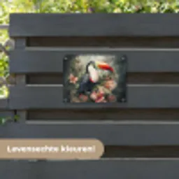 Toekan - Vogels - Bloemen - Planten - Tropisch tuinposter los doek klein -sfeer3