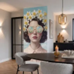 Vrouw - Narcissen - Geel Behang Vlies klein -sfeer3