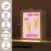 Lobster - Love - Valentijn Light Box met kabel (Tafellamp) klein -USP_NL