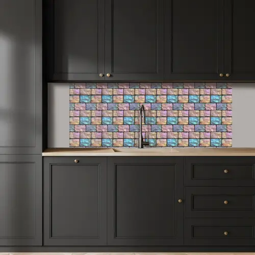 Parelmoerig - Bakstenen - Muur keuken achterwand 2 middel 871 -sfeer1