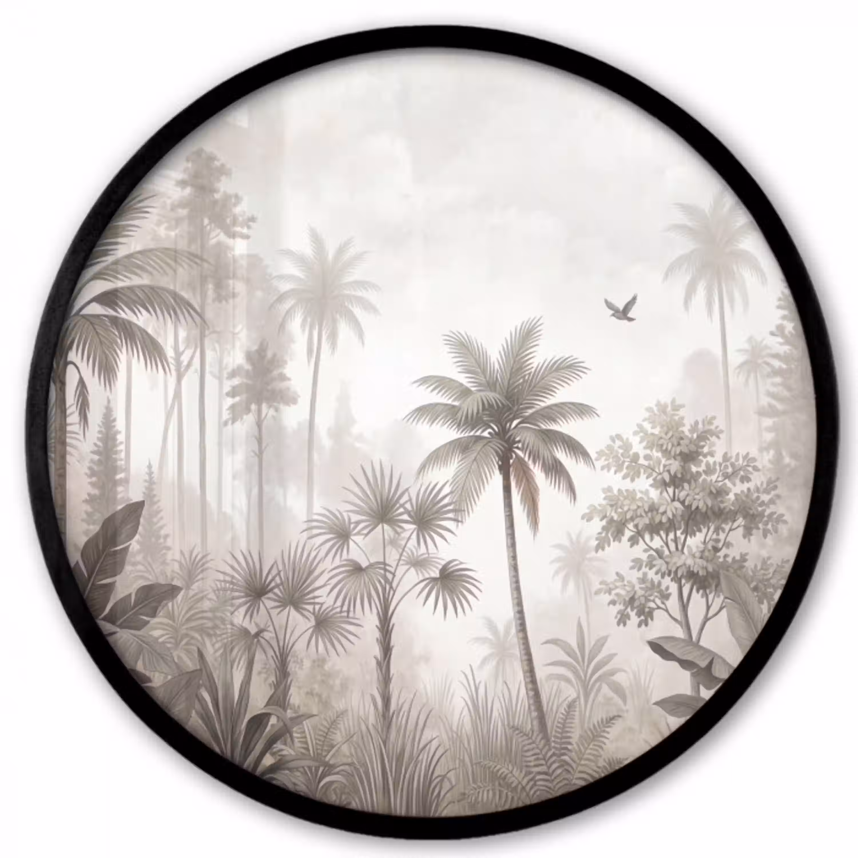 Jungle - Palmbomen - Natuur Fotolijst rond zonder passe partout klein -3d