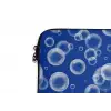 Bubbels - Patroon - Blauw laptophoes neopreen klein -detail