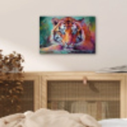 Tijger - Olieverf - Dieren - Kunst aluminium wit klein -sfeer3