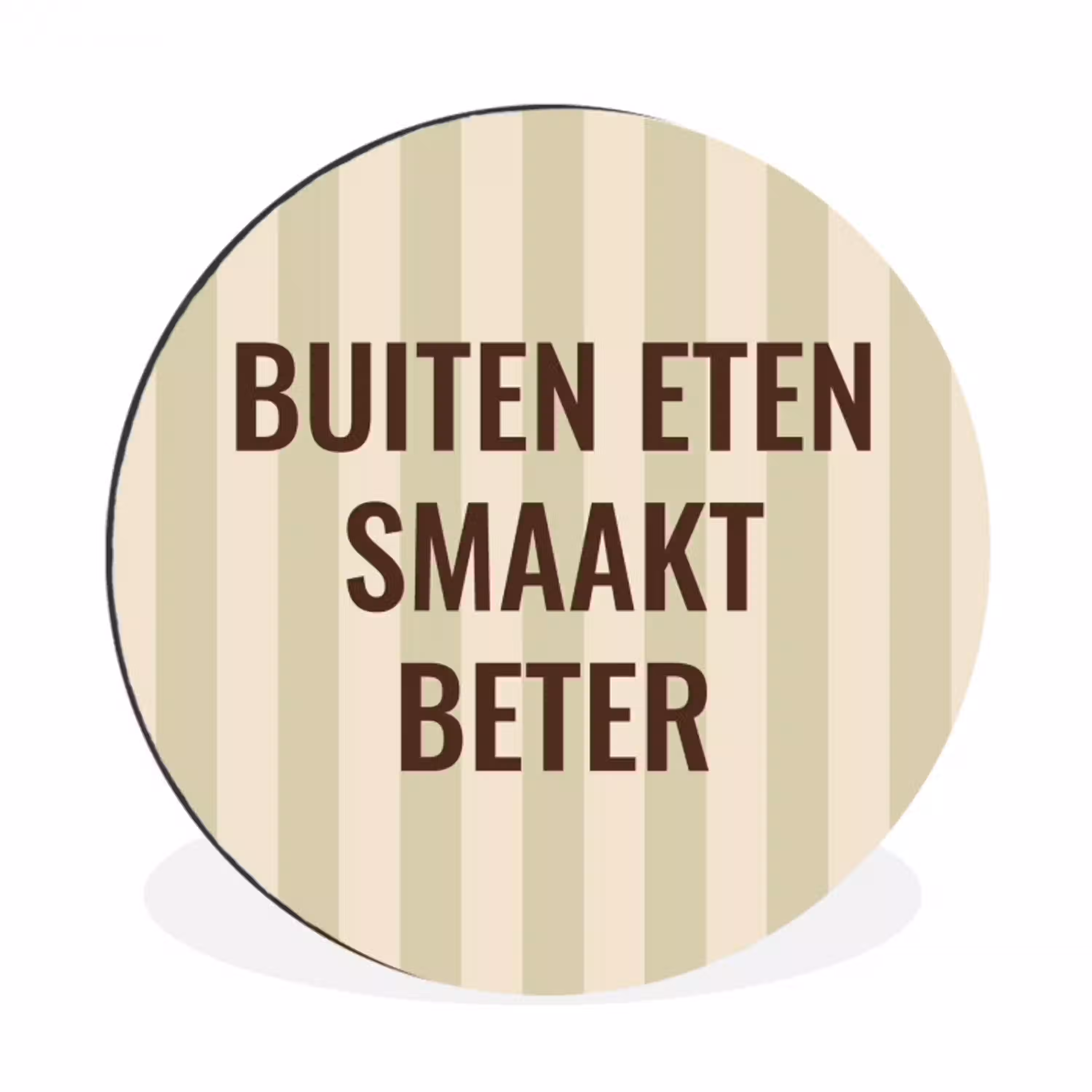 Buiten - Quote - Strepen - Zomer Wandcirkel aluminium klein -3d