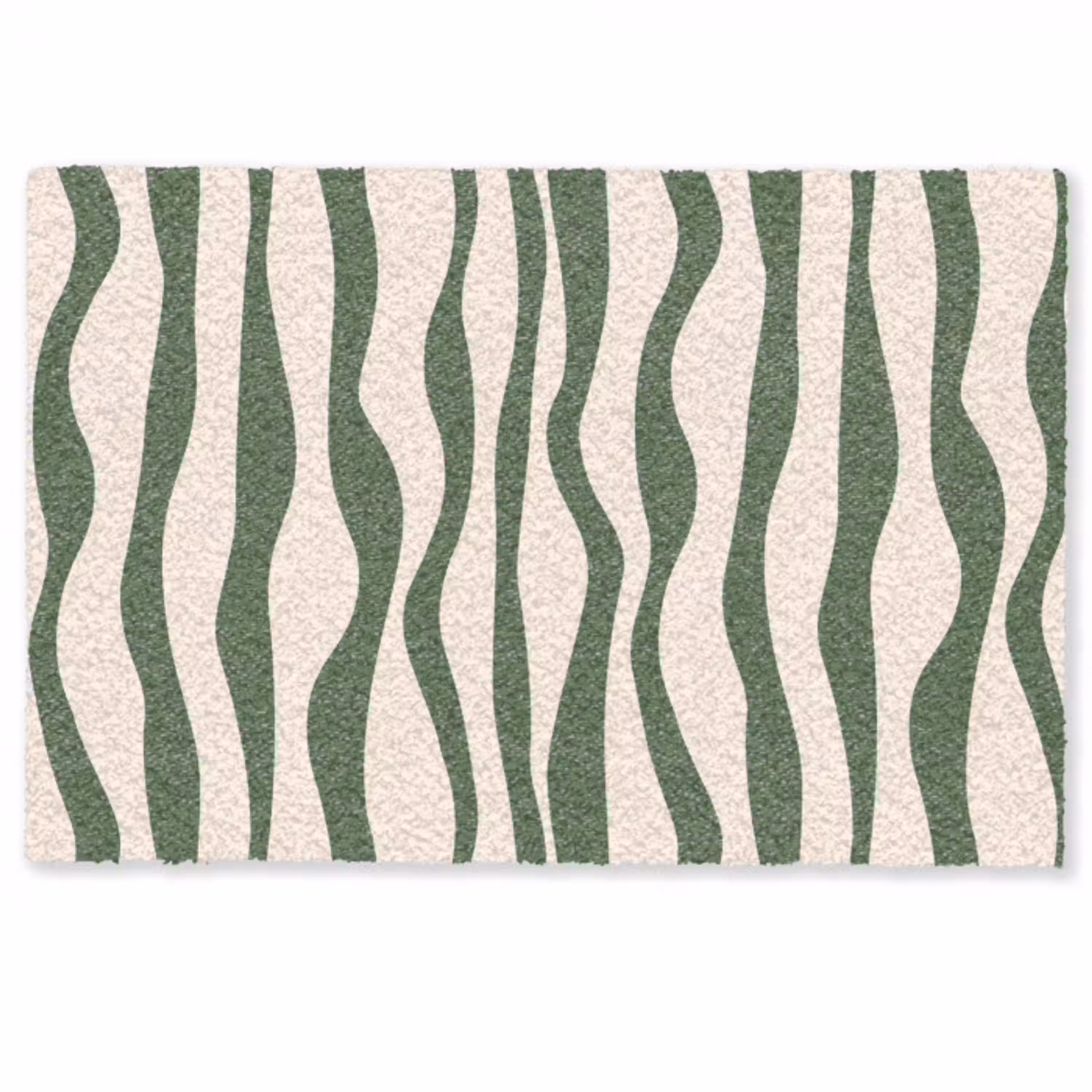 Golvende lijnen - Beige - Groen - Strepen - Abstract Deurmat klein -zkaufland3d