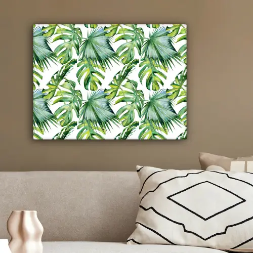 Inductie beschermer - Tropical - Bladeren - Jungle - Inductie mat canvas 2cm klein -sfeer3