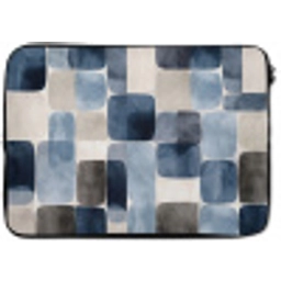 Patroon - Blauw - Vierkanten laptophoes neopreen klein -zkaufland3dotto