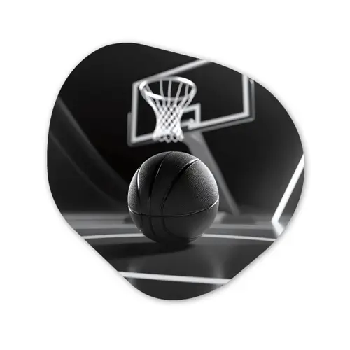 Basketbal - Basketbalveld - Lichtlijnen Wandcirkel Organisch Plexiglas middel -3d