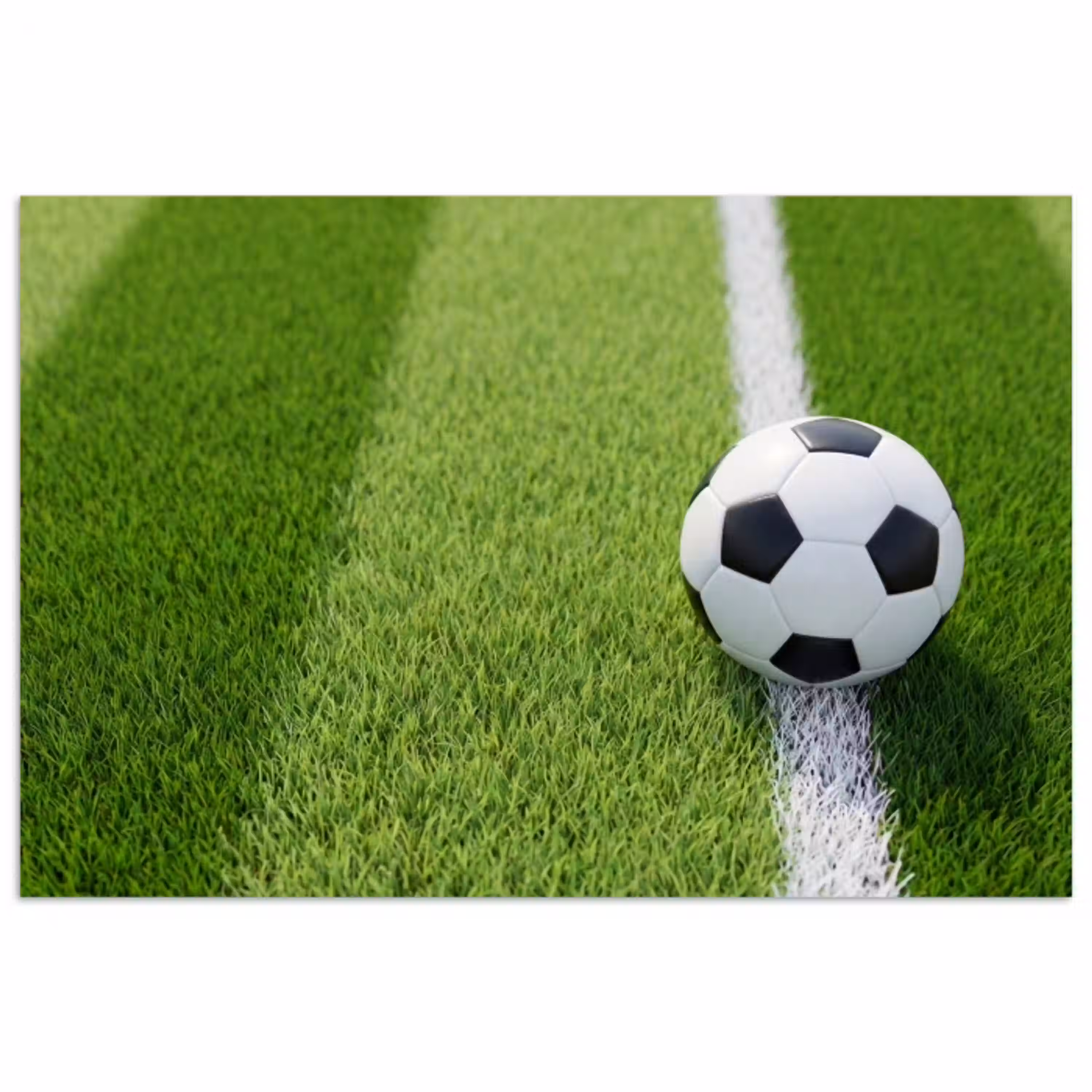 Voetbal - Grasveld - Sport - Groen poster papier klein -3d