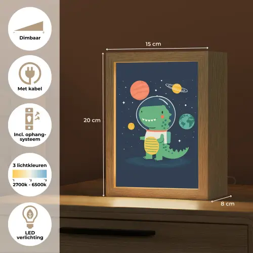 Dino - Ruimtepak - Planeten Light Box met kabel klein -USP_NL