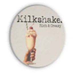 Milkshake - Kers - Rietje Akoestische PET Vilt - Rond klein -3d