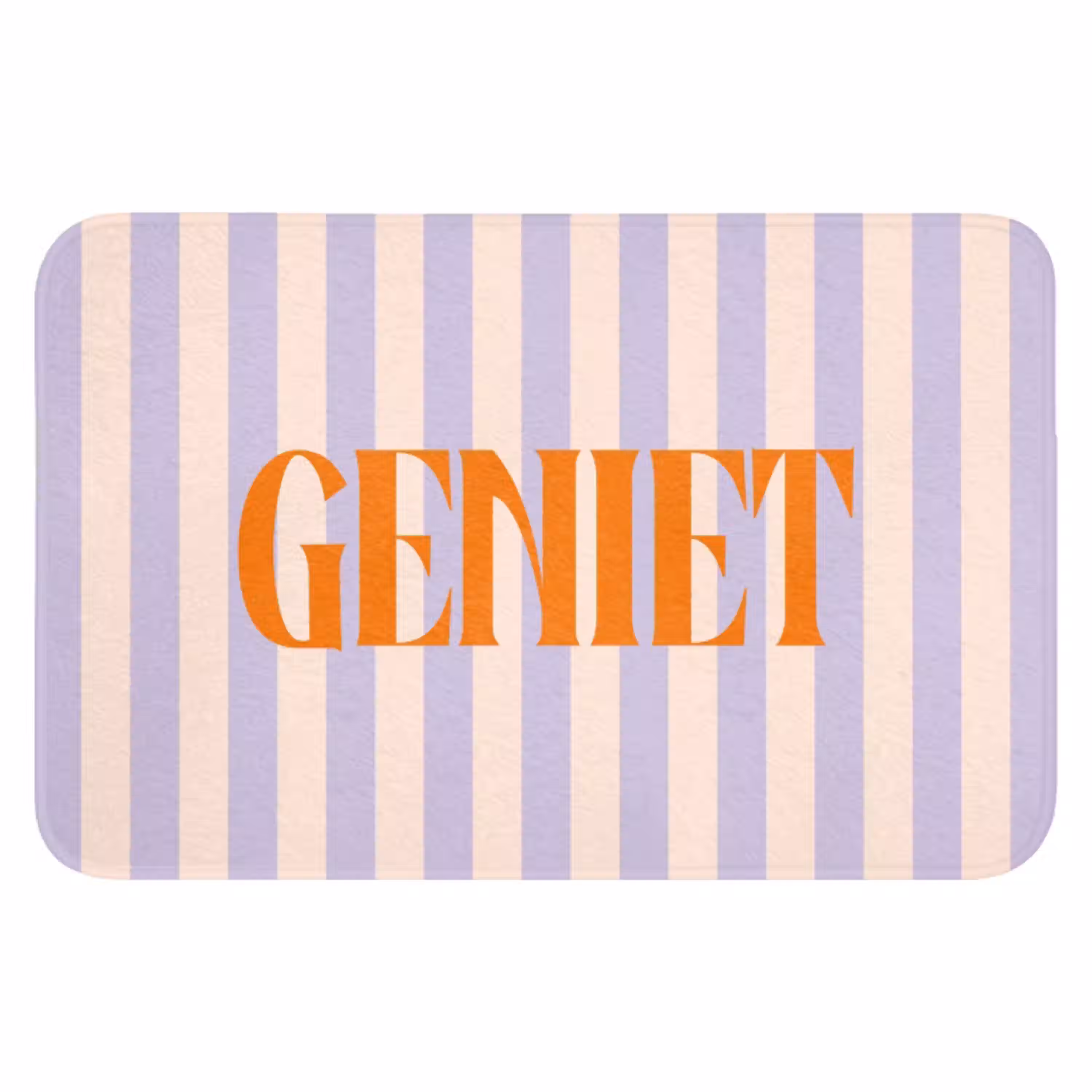Lila - Oranje - Strepen - Geniet WCmat klein -3d