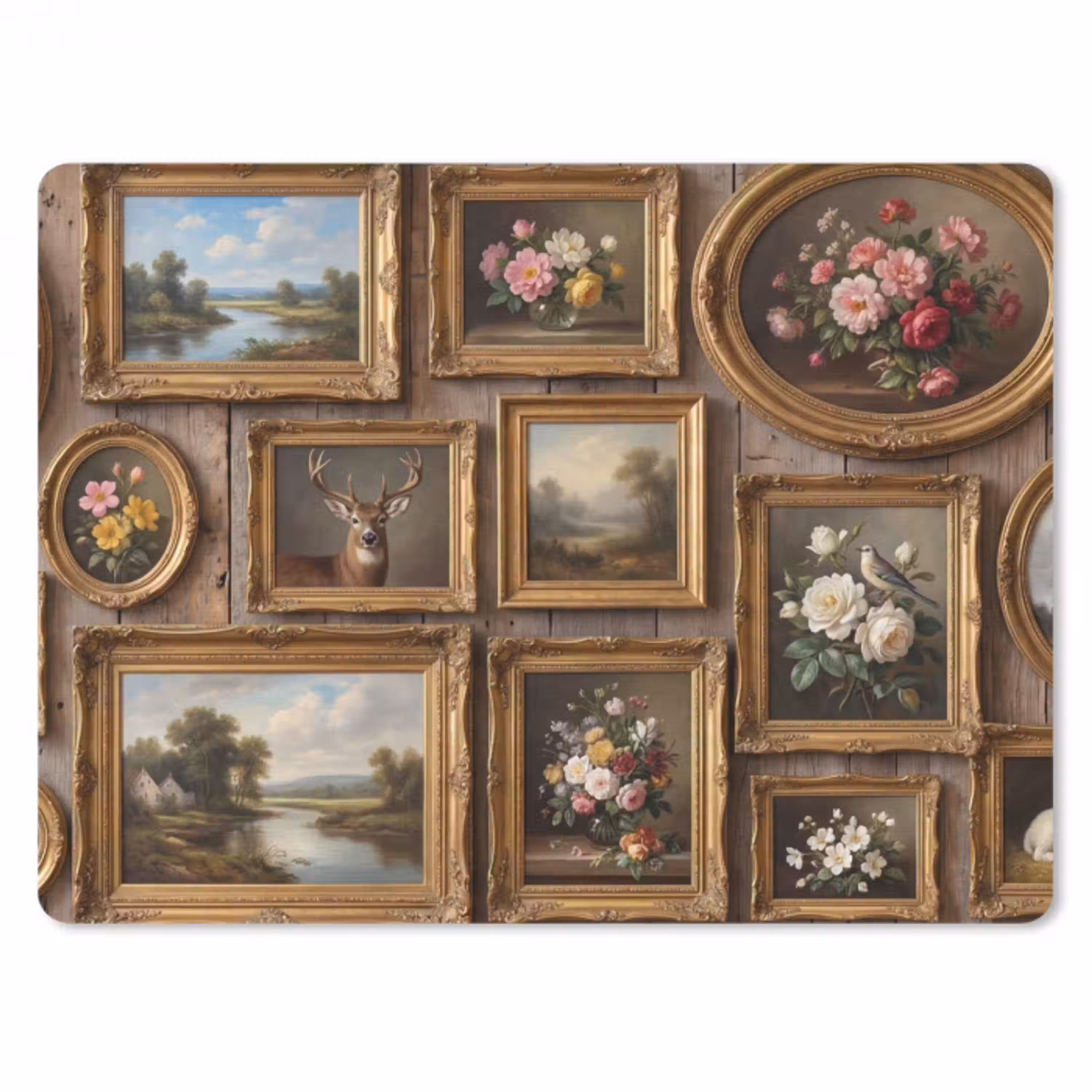 Bloemen - Rozen - Klassiek - Vaas - Kleurrijk muismat rubber klein -3d
