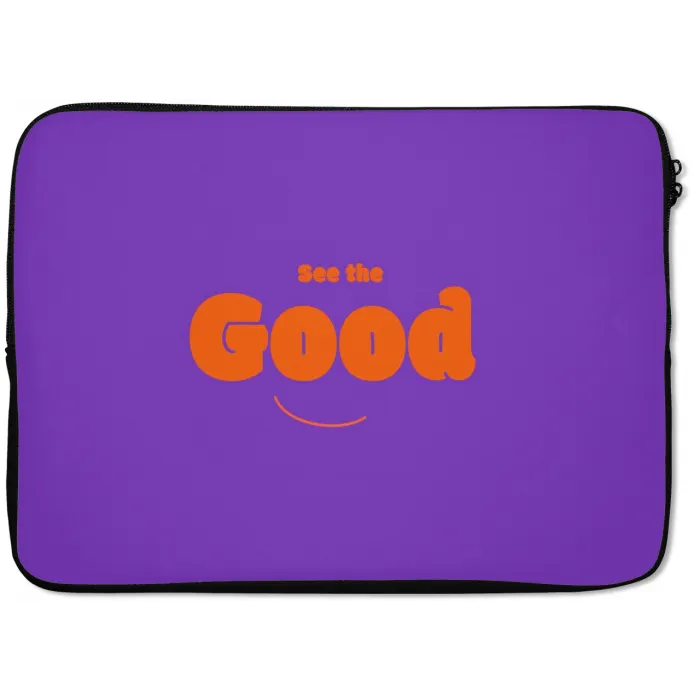 See the good - Oranje - Paars - Smiley laptophoes neopreen klein -zkaufland3dotto