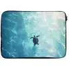 Schildpad - Zee - Blauw - Schittering laptophoes neopreen klein -zkaufland3dotto