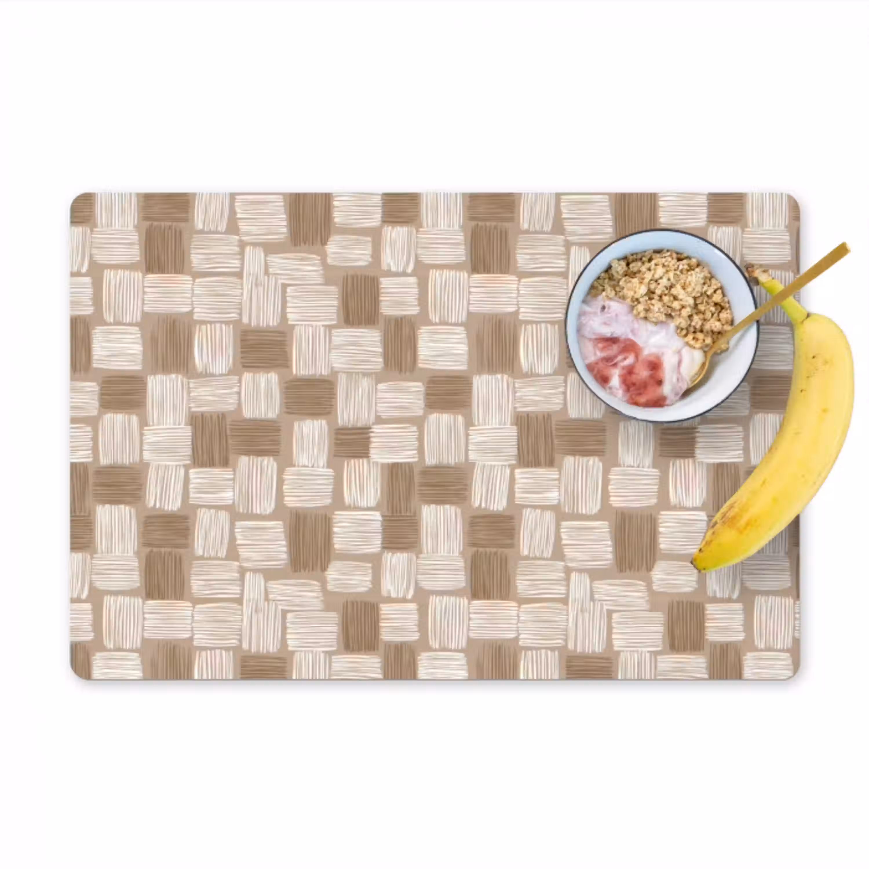 Blok - Patroon - Bruin Placemat vinyl groot 368 -zzzproduct_Kitchenyeah-website