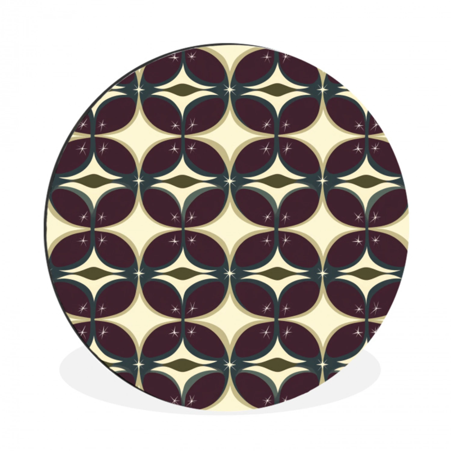 Cirkel - Retro - Kleurrijk Wandcirkel aluminium klein 190 -3d