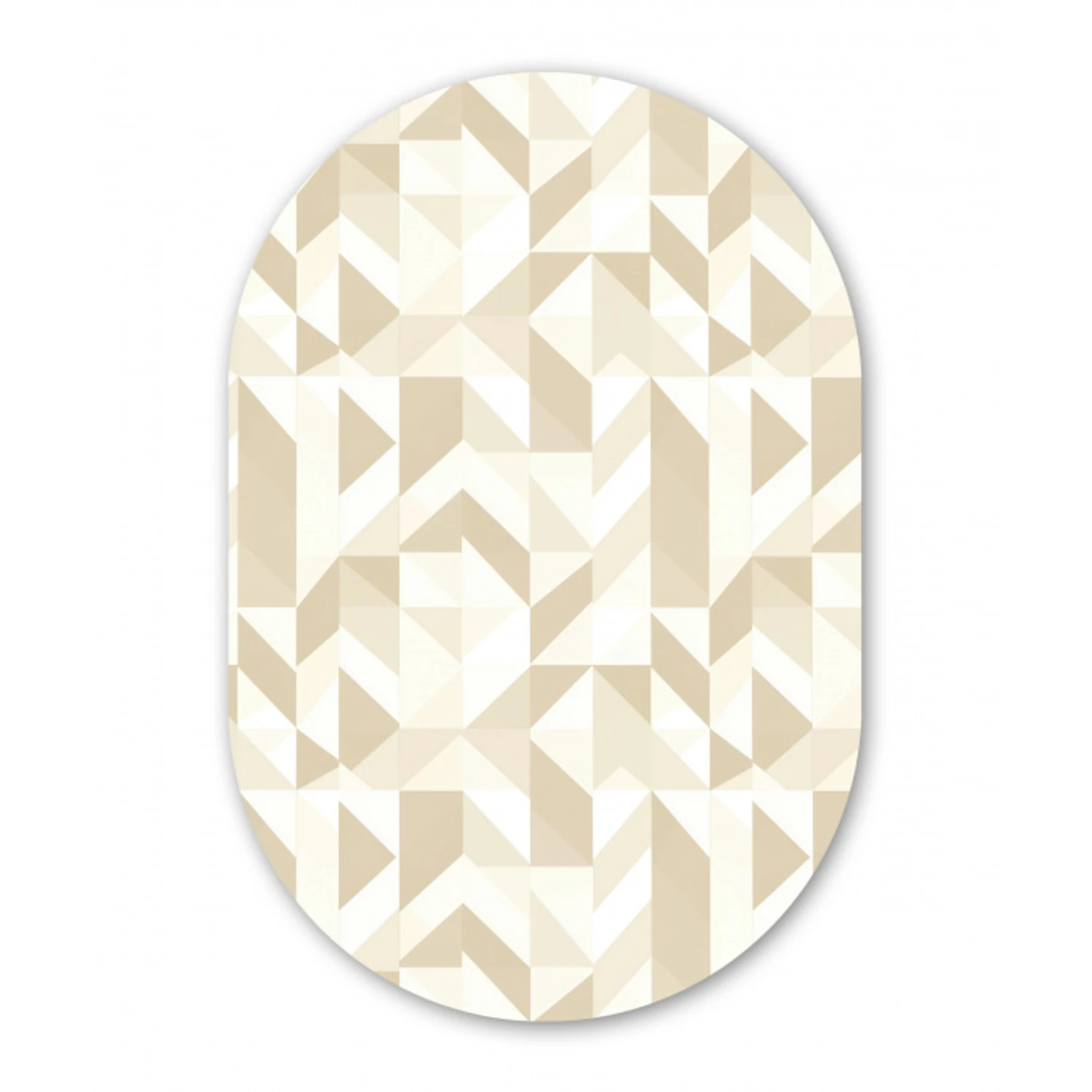 Modern - Abstract - Beige Wandcirkel Ovaal Forex klein 630 -3d