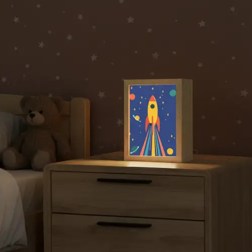 Kleurrijk - Raket - Ruimte Light Box met kabel klein -sfeer1_kind