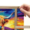 Schotse hooglander - Kunst - Koe - Dieren - Landschap Light Box met batterij (Wandlamp) middel -USP_websiteprintNL