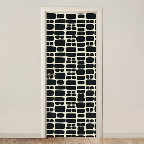 Modern - Organisch - Zwart deurposter klein 289 -3d_beige