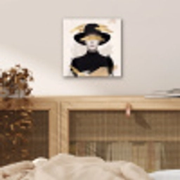 Vrouw - Portret - Modern - Goud - Kunst aluminium wit klein -sfeer3