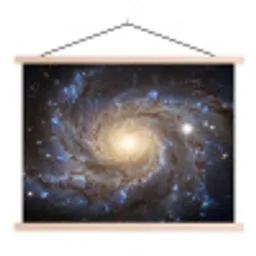 Kosmos - Sterrenstelsel - Donker textielposter latten blank klein -3d