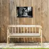 Golden Retriever - Hond - Vrolijk -  Bord spaghetti - Zwart - wit Tuinposter op houten frame 2 cm dik klein -sfeer4