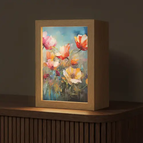 Bloemen - Watercolor - Kunst - Botanisch - Natuur Light Box met kabel (Tafellamp) klein -z3d_website