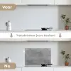 Beton - Patroon - Antiek keuken achterwand spatscherm klein 900 -voor_na_NL