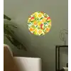 Kiwi - Sinasappel - Mango - Perzik Wandcirkel behangsticker klein 186 -sfeer2