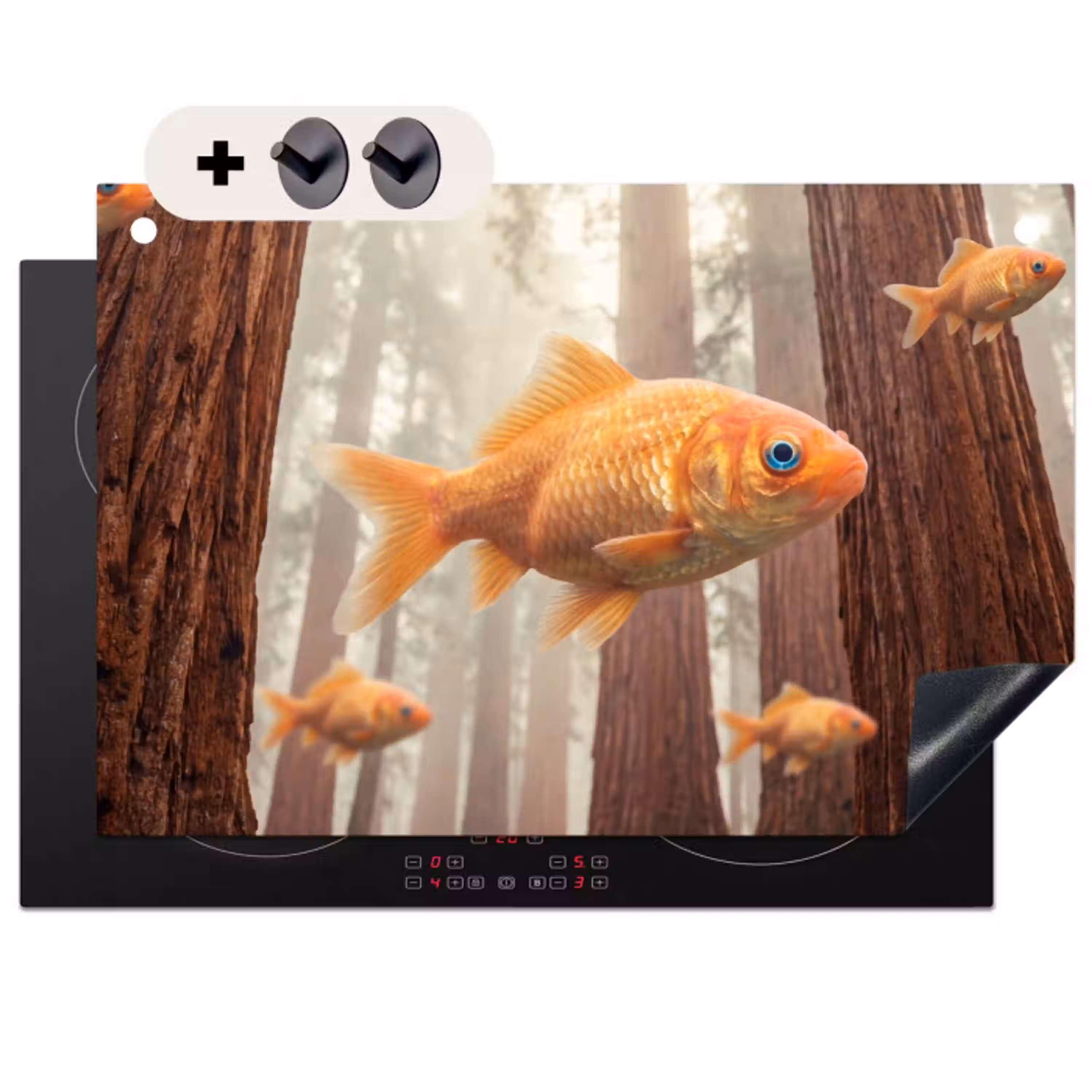 Vis - Bos - Fantasie Inductie beschemer met haakjes klein -3d