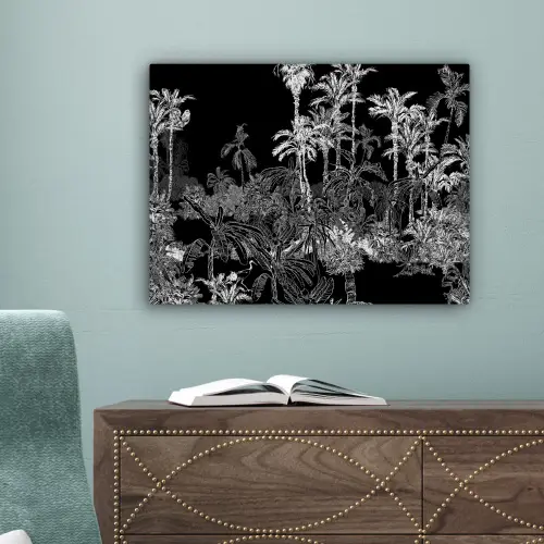 Bladeren -  Inductie beschermer - Bomen - Inductie mat - Jungle canvas 2cm klein -sfeer4