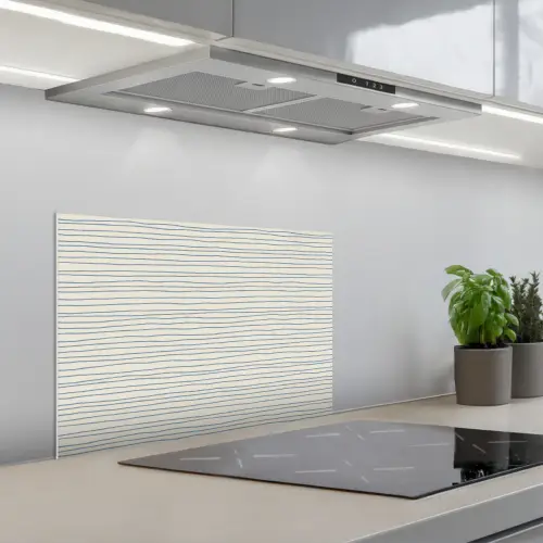 Blauw - Strepen - Beige keuken achterwand spatscherm klein 900 -3d_schuin