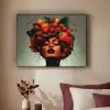 Vrouw - Chocolade - Frambozen - Aardbeien - Koekjes Textielframe zwart klein -sfeer1