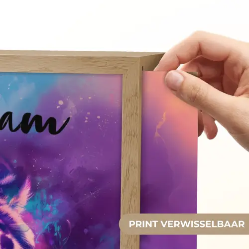 Tijger - Kleurrijk - Rook - Dieren Light Box met batterij (Wandlamp kind) middel -USP_websiteprintNL