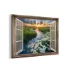 Doorkijk - Landschap - Raam - Water - Zonsondergang aluminium wit klein -3d