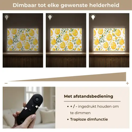 Bloemen - Paaseieren - Geel Light Box met batterij (Wandlamp) middel -USP_dimbaarNL