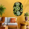 Kiwi - Fruit - Groen Wandcirkel Ovaal Glas middel -sfeer4