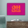 Oh la la - Roze - Oranje - Gestapelde letters canvas 2cm klein -sfeer4
