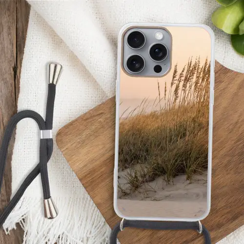 Duinlandschap - Zonsondergang - Strand Hoesje iPhone 16 Pro Max met koord klein -sfeer4