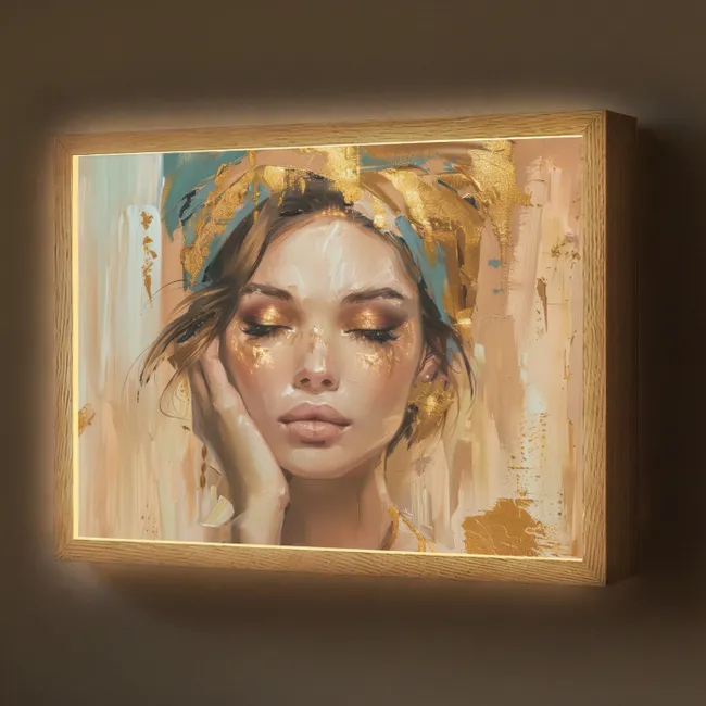 Lightbox - Wandlamp - Vrouwen - Portret - Luxe - Goud