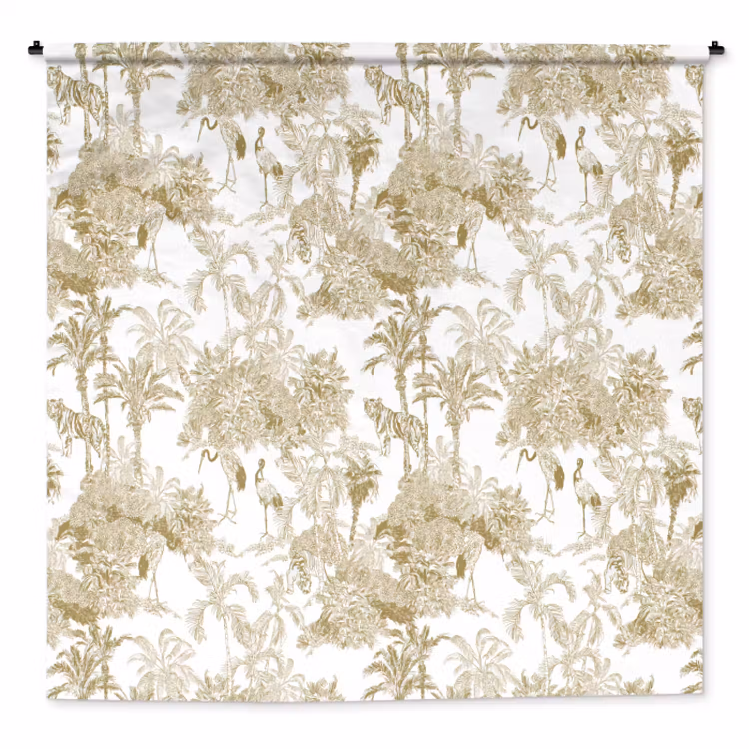 Wandkleed - Tijger - Jungle - Vogel - Beige